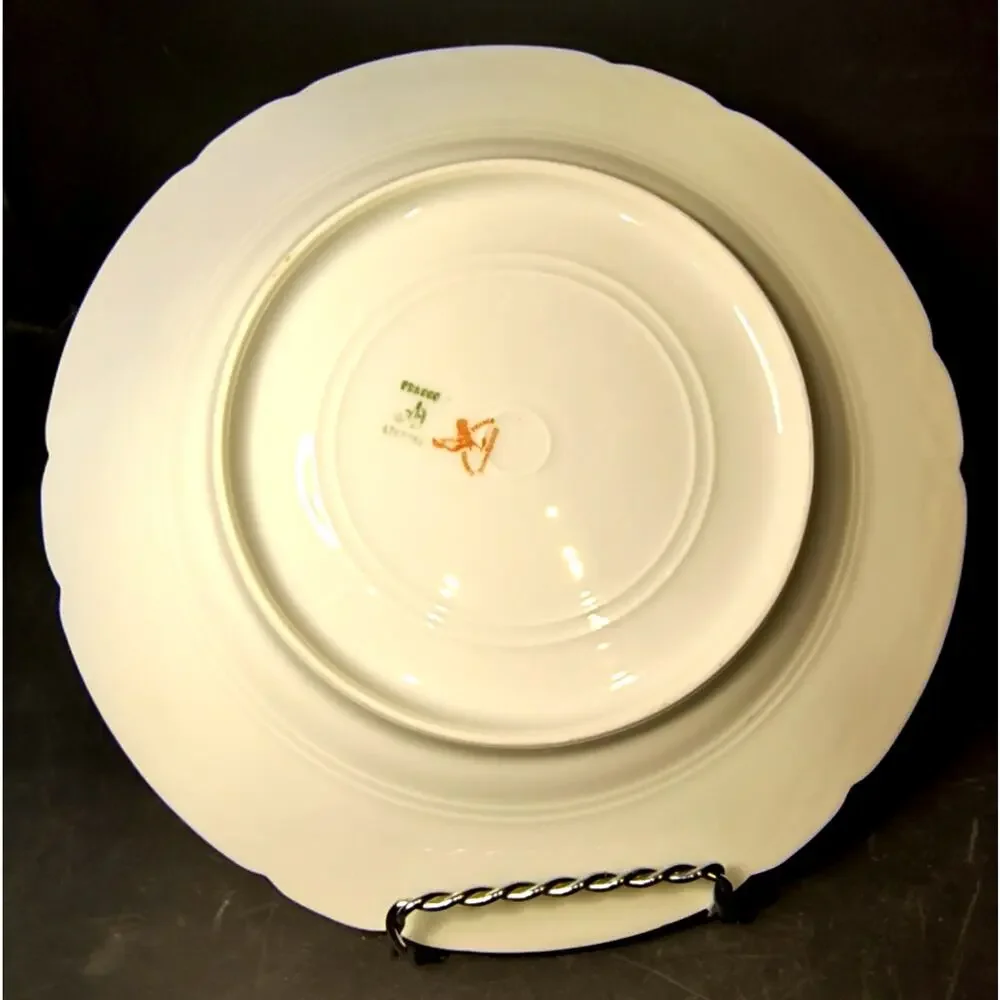 1906.  Bread or Dessert Plate A. Lanternier Limoges France Pink Floral